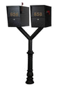 QualArc Penfield Twin Mailbox Post System, base 7 with two Letter Sentry mailboxes Black