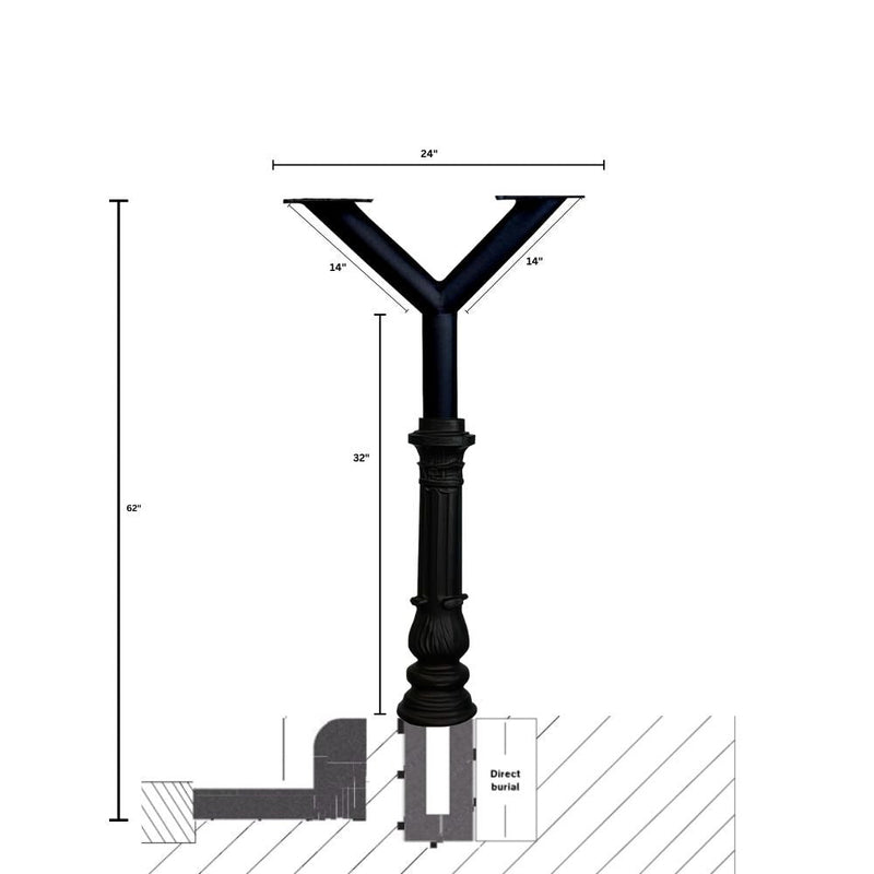 QualArc Penfield Twin Post and Spreader with Base 7