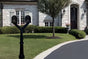QualArc Penfield Twin Mailbox Post System, base 8 with two E1 Economy Mailboxes Black