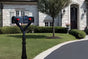 QualArc Penfield Twin Mailbox Post System, base 8 with two E1 Economy Mailboxes Black