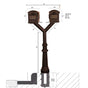 QualArc Penfield Twin Mailbox Post System, base 8 with two Lewiston Mailboxes