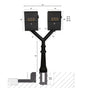 QualArc Penfield Twin Mailbox Post System, base 8 with two Letter Sentry mailboxes Black