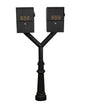 QualArc Penfield Twin Mailbox Post System, base 8 with two Letter Sentry mailboxes Black
