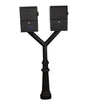 QualArc Penfield Twin Mailbox Post System, base 8 with two Letter Sentry mailboxes Black