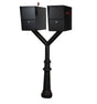 QualArc Penfield Twin Mailbox Post System, base 8 with two Letter Sentry mailboxes Black
