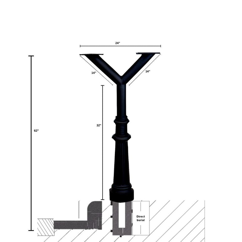 QualArc Penfield Twin Post and Spreader with Base 8