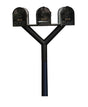 QualArc Penfield TRIPLE Mailbox Post System, no base with three E1 Economy Mailboxes Black