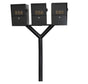 QualArc Penfield TRIPLE Mailbox Post System, no base with Three Letter Sentry mailboxes Black