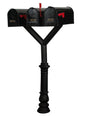 QualArc Penfield TRIPLE Mailbox Post System, base 7 with three E1 Economy Mailboxes Black