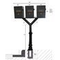 QualArc Penfield TRIPLE Mailbox Post System, base 7 with Three Letter Sentry mailboxes Black