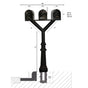 QualArc Penfield TRIPLE Mailbox Post System, base 8 with three E1 Economy Mailboxes Black