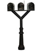 QualArc Penfield TRIPLE Mailbox Post System, base 8 with three E1 Economy Mailboxes Black