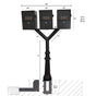QualArc Penfield TRIPLE Mailbox Post System, base 8 with Three Letter Sentry mailboxes Black