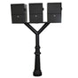 QualArc Penfield TRIPLE Mailbox Post System, base 8 with Three Letter Sentry mailboxes Black