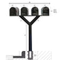 QualArc Penfield QUAD Mailbox Post System, no base with Four E1 Economy Mailboxes Black