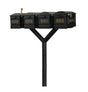 QualArc Penfield QUAD Mailbox Post System, no base with four Lewiston Mailboxes