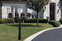 QualArc Penfield QUAD Mailbox Post System, base 7 with Four E1 Economy Mailboxes Black