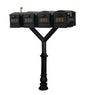 QualArc Penfield QUAD Mailbox Post System, base 7 with four Lewiston Mailboxes