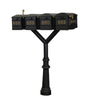 QualArc Penfield QUAD Mailbox Post System, base 8 with four Lewiston Mailboxes