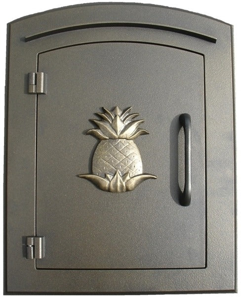 Manchester Security Locking Column Mount Mailbox with Decorative Pineapple Emblem (Stucco Column Not Included)