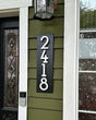 Whitehall Floating Stand-off 4-Number Vertical Plaque Modern House Numbers with Sleek Aluminum Backplate & Enhanced Visibility