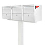 Mail Boss Package Master Triple Mailboxes with Post - Alpine White