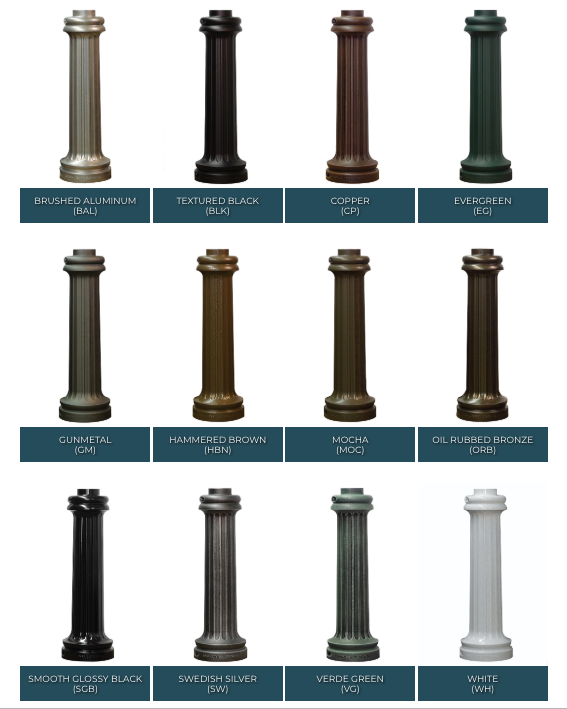 7 foot Smooth Aluminum Direct Burial Post with Photo Contol -390