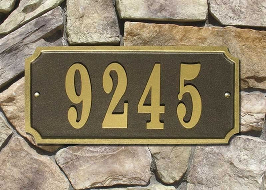 Waterford Quick Ship Cast Aluminum Rectangle Plaque (Up to 5 Numbers)