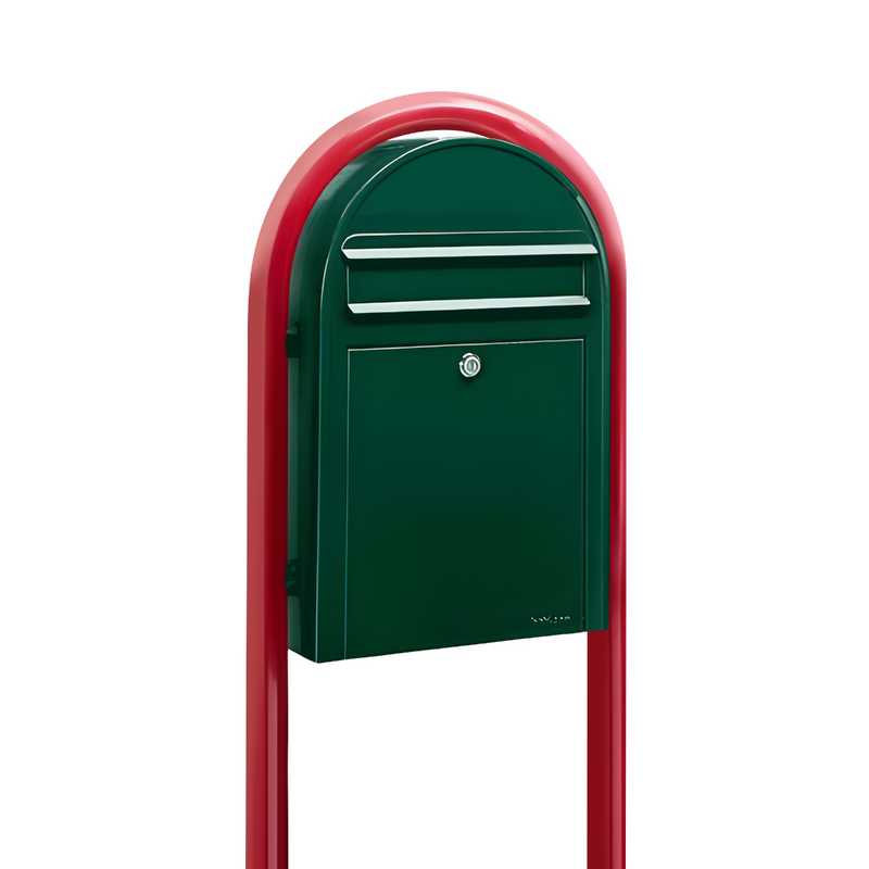 Bobi Classic Slim Front Access Modern Locking Mailbox and Round Post Combo - Multiple Color Options