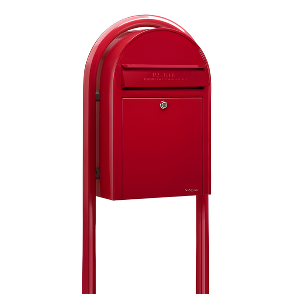 Bobi Classic Front Access Mailbox and Round Post Combo - Multiple Color Options