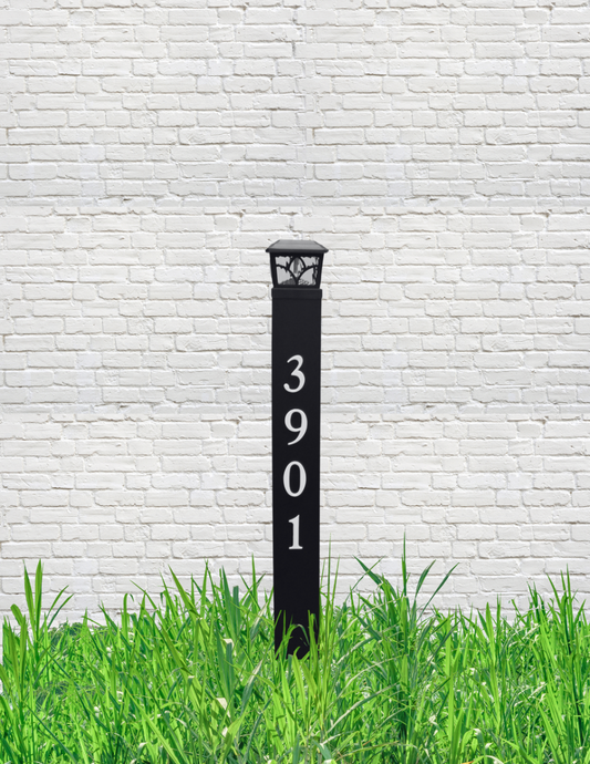 Imperial Cast Aluminum Reflective Yard Marker with Solar Lighting