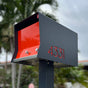 The Original Retrobox in Designer Gray - Modern Post Mounted Mailbox