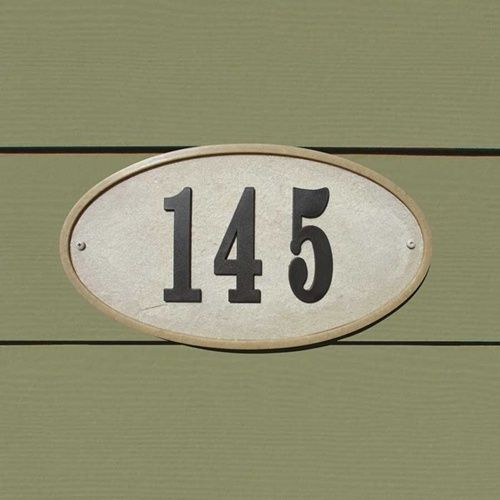Ridgstone Oval (13 1/4" x 7 1/8") Address Plaque System - Sandstone