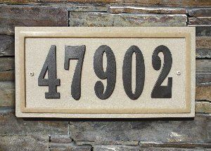 Ridgestone Rectangle (13 1/2" x 7") Address Plaque System - Sandstone