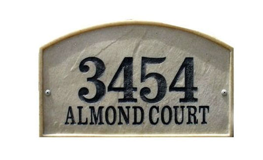 Riviera Arch (15" x 9") Crushed Stone Address Plaque