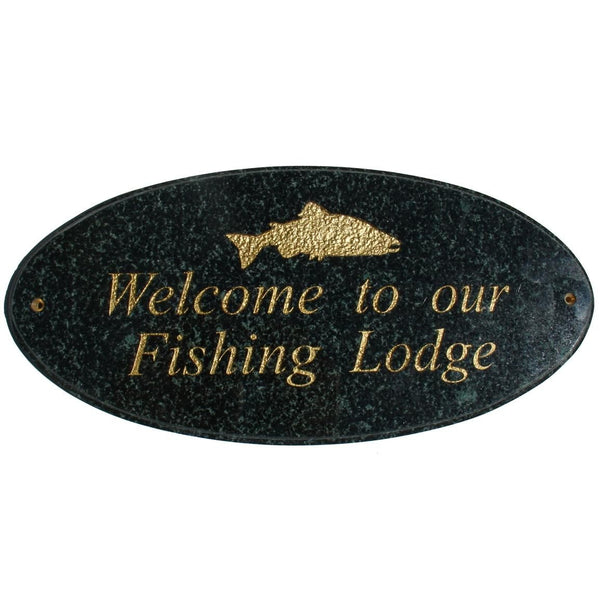Rockport Oval LOGO Plaque (Includes Engraved Logo & One Line of Text) - Black Polished Stone Color