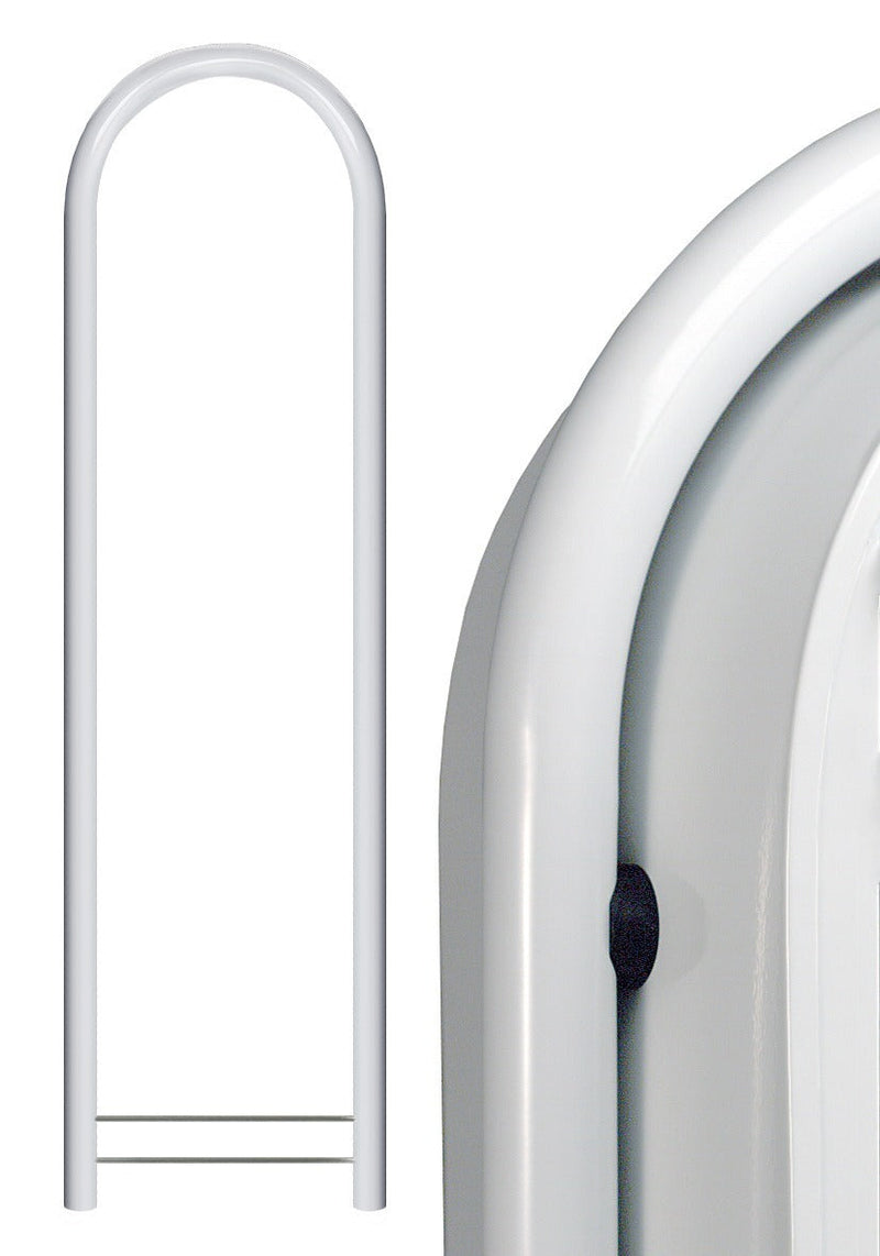 Bobi Classic Front Access Green Mailbox and Round White Post Combo