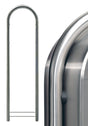 Bobi Classic Front Access White Mailbox and Round Stainless Steel Post Combo
