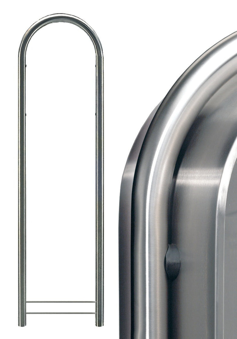 Bobi Classic Front Access Stainless Steel Mailbox and Round Stainless Steel Post Combo