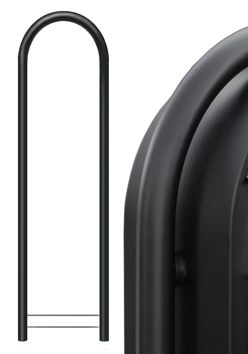 Bobi Classic Front Access Stainless Steel Mailbox and Round Black Post Combo