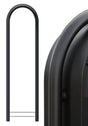 Bobi Grande Front Access Grey Mailbox with Stainless Steel Mail Slot and Round Black Post Combo