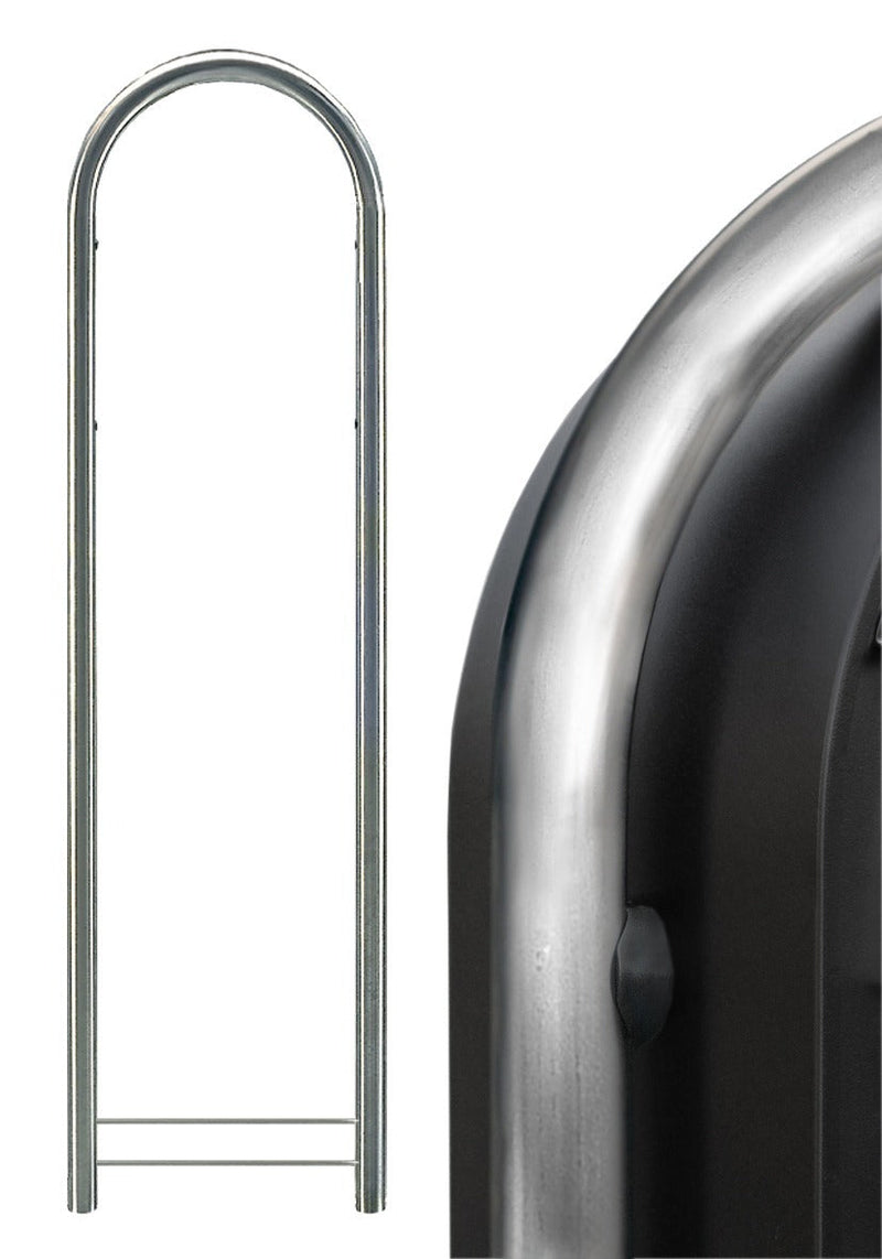 Bobi Grande Front Access Stainless Steel Mailbox with Round Zinc Post Combo