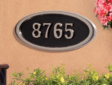 Housemark Large Oval Address Plaques with Trim Color