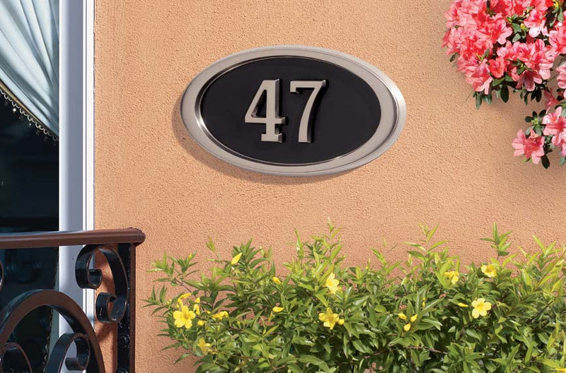 Housemark Small Oval Address Plaques with Trim Color