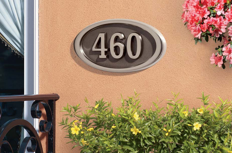 Housemark Small Oval Address Plaques with Trim Color