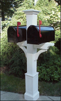 Wooden Cedar Double Mailbox Post (Primed)