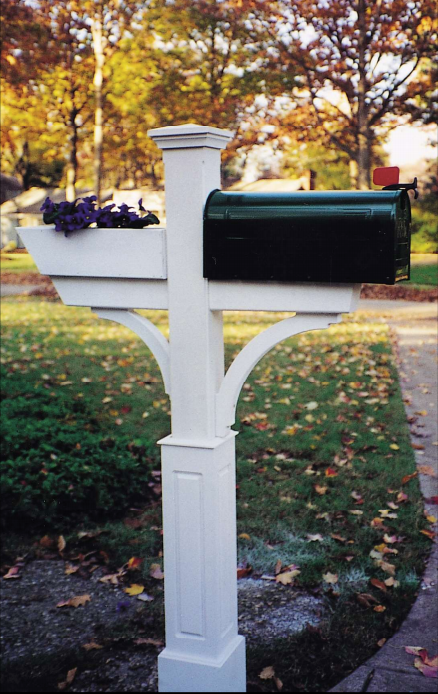 Wooden Cedar Gardener Mailbox Post (Primed)