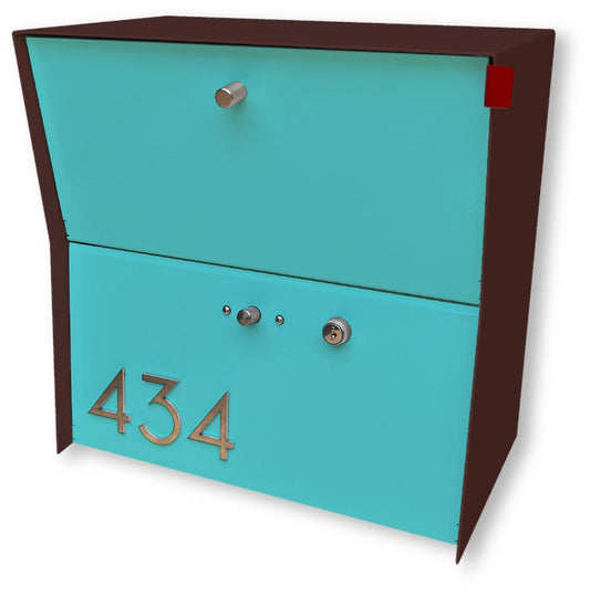 Tedstuff RetroBox Locking Small Package Wall Mounted Mailbox in Coconut