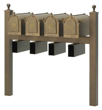 Whitehall Side Mount Quadruple Mailbox Package