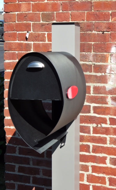 Spira Postbox Unique Post Mount Mailbox - Black